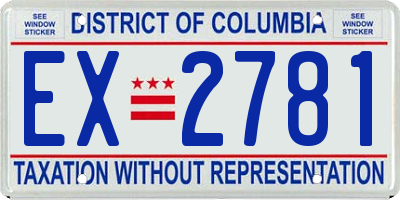 DC license plate EX2781