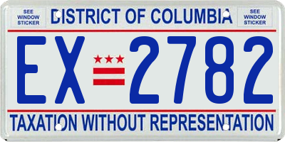 DC license plate EX2782