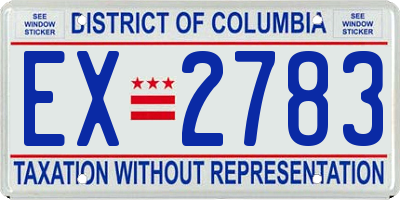 DC license plate EX2783