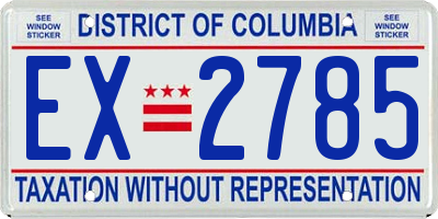 DC license plate EX2785