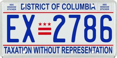 DC license plate EX2786