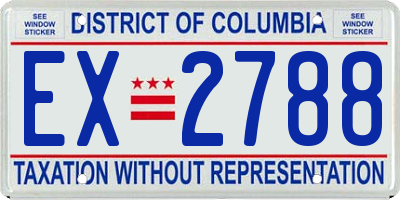 DC license plate EX2788