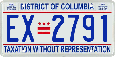 DC license plate EX2791