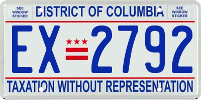 DC license plate EX2792