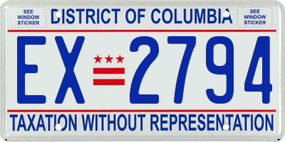 DC license plate EX2794