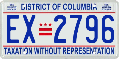 DC license plate EX2796