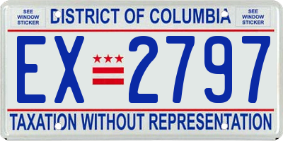 DC license plate EX2797