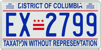 DC license plate EX2799