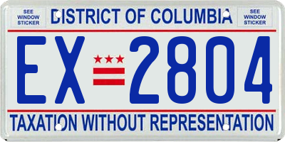 DC license plate EX2804