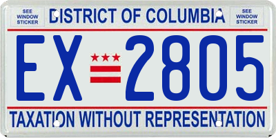 DC license plate EX2805
