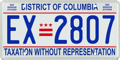 DC license plate EX2807