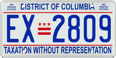 DC license plate EX2809