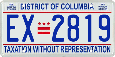DC license plate EX2819