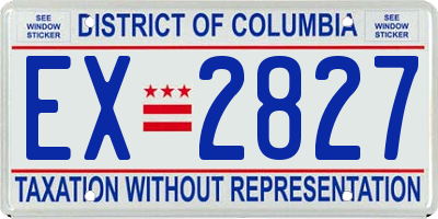 DC license plate EX2827