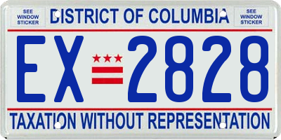 DC license plate EX2828