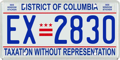 DC license plate EX2830
