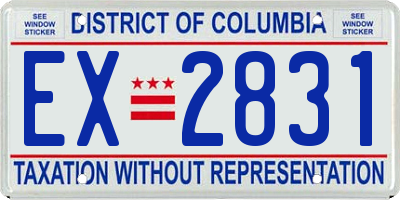 DC license plate EX2831