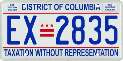 DC license plate EX2835