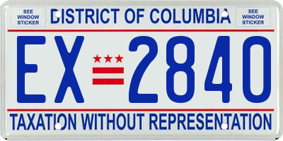 DC license plate EX2840