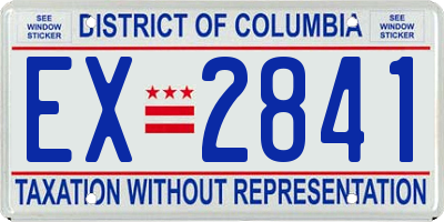 DC license plate EX2841