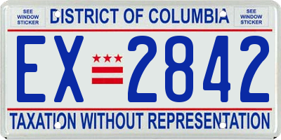 DC license plate EX2842