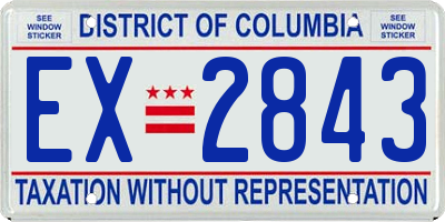 DC license plate EX2843