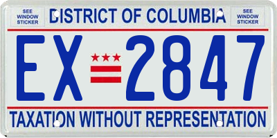 DC license plate EX2847