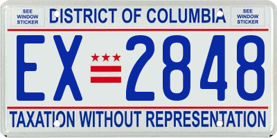DC license plate EX2848