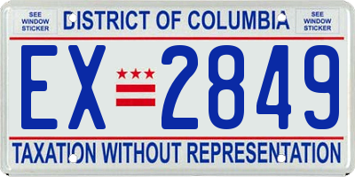 DC license plate EX2849