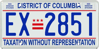 DC license plate EX2851