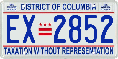 DC license plate EX2852