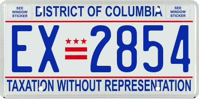 DC license plate EX2854