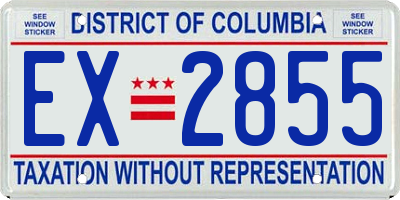 DC license plate EX2855