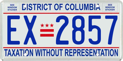 DC license plate EX2857
