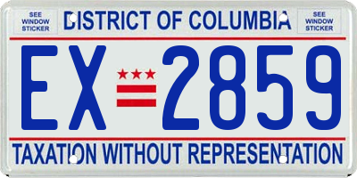 DC license plate EX2859