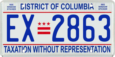DC license plate EX2863