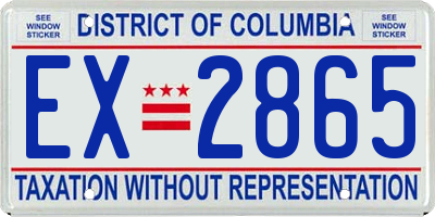 DC license plate EX2865