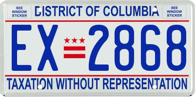 DC license plate EX2868