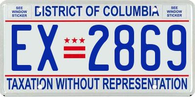 DC license plate EX2869