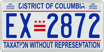 DC license plate EX2872