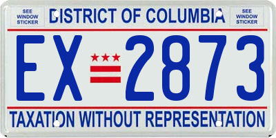 DC license plate EX2873