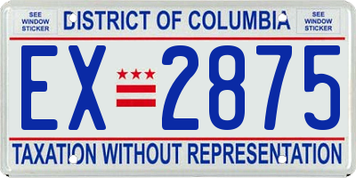 DC license plate EX2875