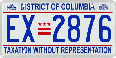 DC license plate EX2876