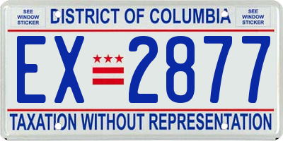 DC license plate EX2877