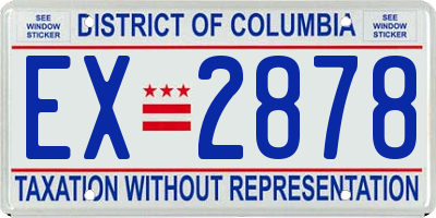 DC license plate EX2878