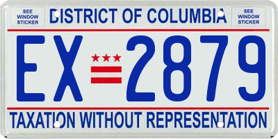 DC license plate EX2879