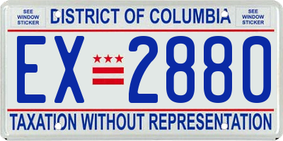DC license plate EX2880