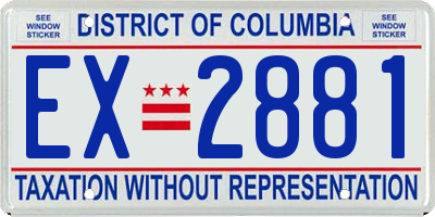 DC license plate EX2881