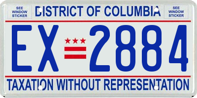 DC license plate EX2884