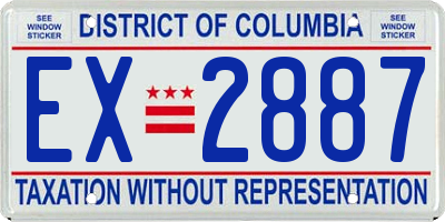 DC license plate EX2887